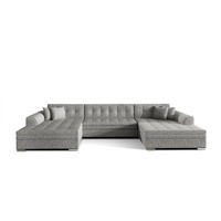 WOHNLANDSCHAFT VENTO U-Form – Großzügiges Ecksofa mit Schlaffunktion & Kissen 359 cm - Grau, Kunststoff (359/78/165cm) - Wohnideebilder