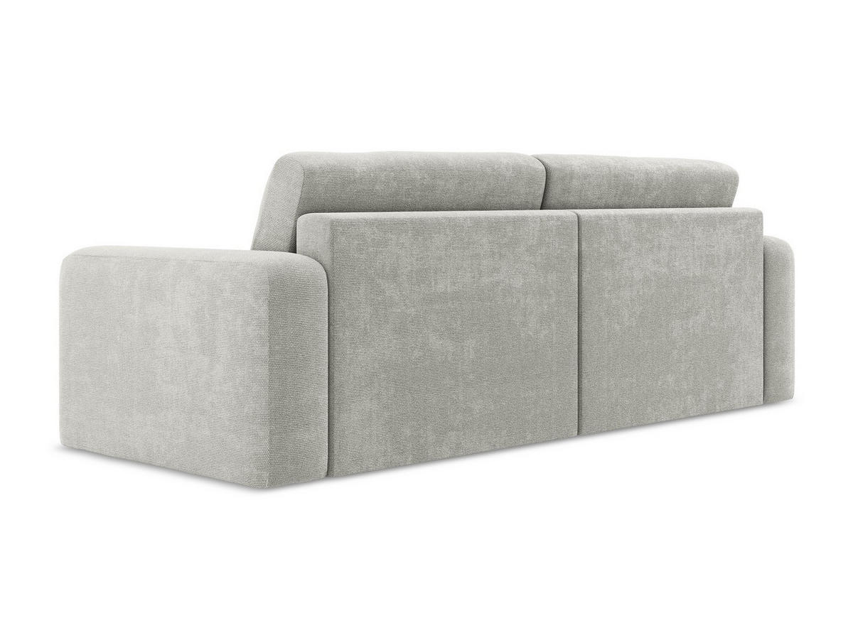 3-SITZER SOFA mit Schlaffunktion Chenille Stoff Grau - Hellgrau/Schwarz, Kunststoff/Textil (244/79/102cm) - Makamii