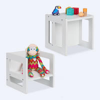 SITZHOCKER - Weiß, Holzwerkstoff (30/30/30cm) - Relaxdays