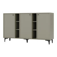 SIDEBOARD TORINO 158/94/41 cm mit 3 Türen Hellgrün - Hellgrün, Holzwerkstoff (158/94/41cm) - MASSENO