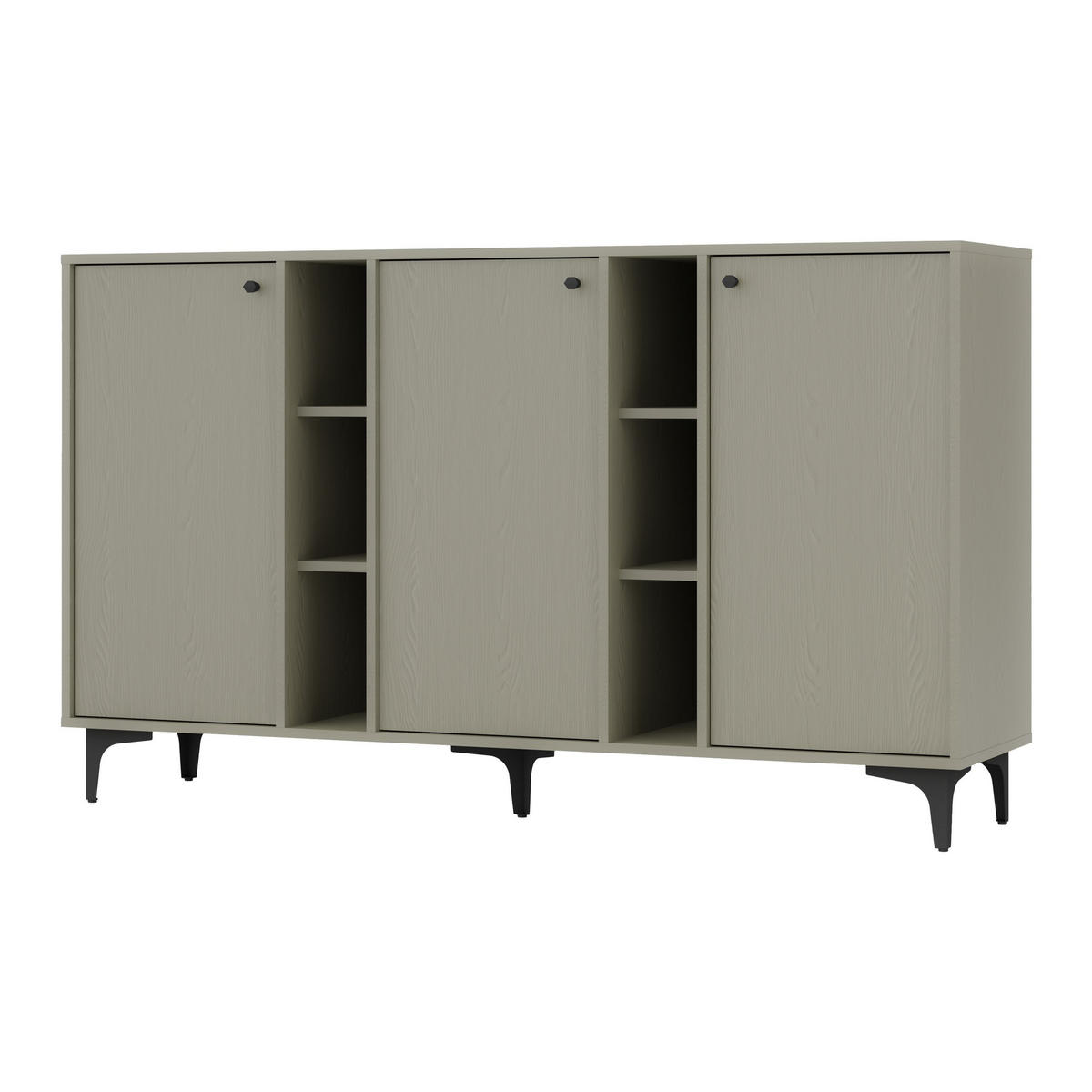 SIDEBOARD TORINO 158/94/41 cm mit 3 Türen Hellgrün - Hellgrün, Holzwerkstoff (158/94/41cm) - MASSENO