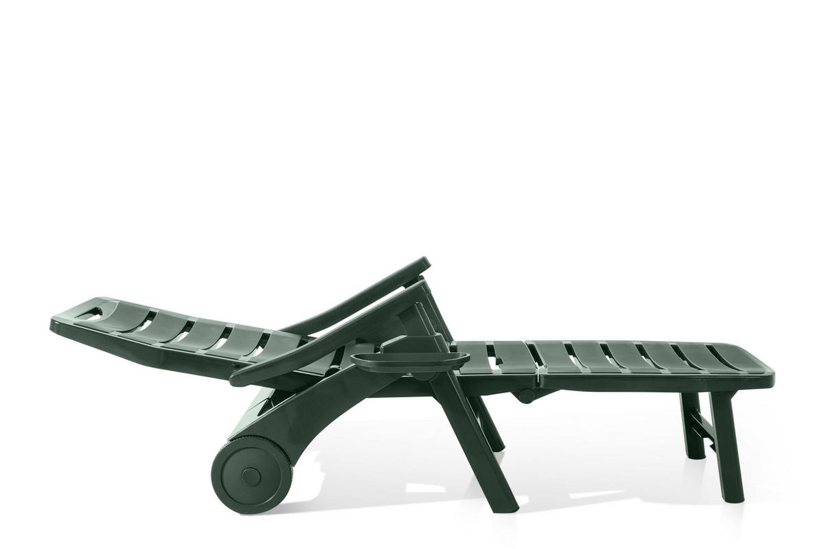 SONNENLIEGE TIDIA, Dunkelgrün - Dunkelgrün, Kunststoff (73/105/146cm) - KONSIMO®