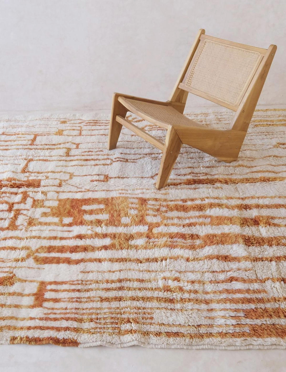 BERBERTEPPICH elegant handgeknüpft aus Wolle 300x 400 cm - Orange, Naturmaterialien (300/400cm) - AFK Living