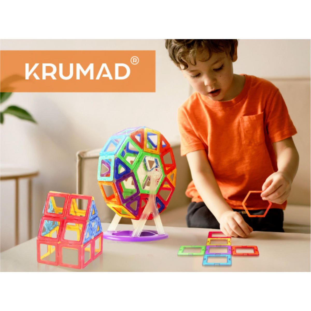 MAGNETISCHE BAUSTEINE 118 Teile - Multicolor, Kunststoff (5/5cm) - KRUMAD