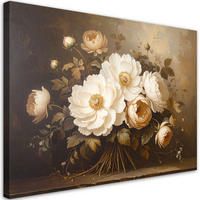 LEINWANDBILD Blumen 90x60cm - Braun, Textil (90/60cm) - Feeby