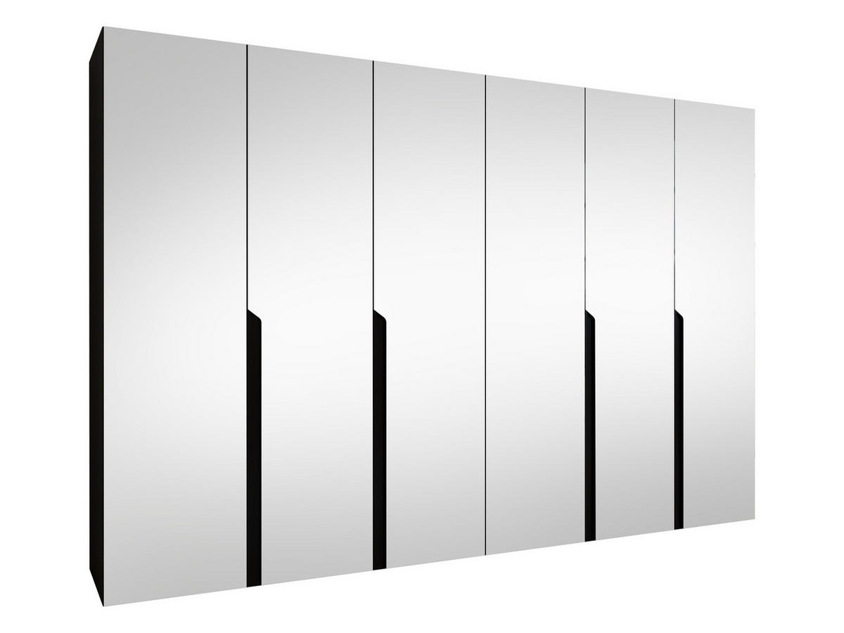 DREHTÜRENSCHRANK Mila III 300 - Schwarz, Holzwerkstoff/Kunststoff (300/202/52cm) - MIRJAN24