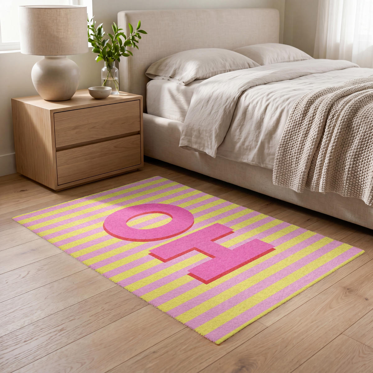 TEPPICH - Text - Streifen - Rosa - 120x80 cm - Pink, Kunststoff/Textil (120/0.4cm) - OnlyWow
