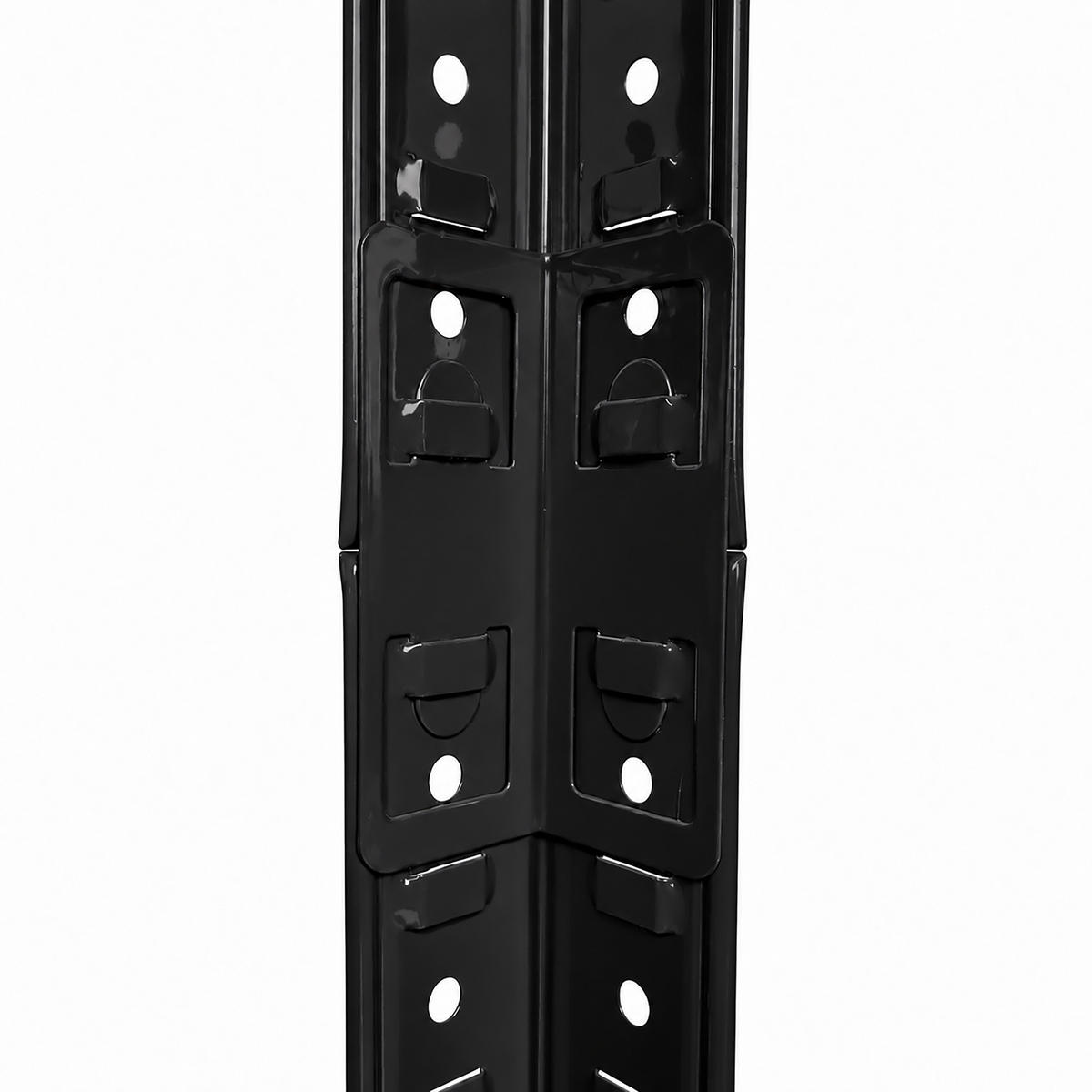 ETAJERĂ Neagră deasupra mașinii de spălat - negru, material plastic/compozit lemnos (130/180/40cm) - Relaxdays