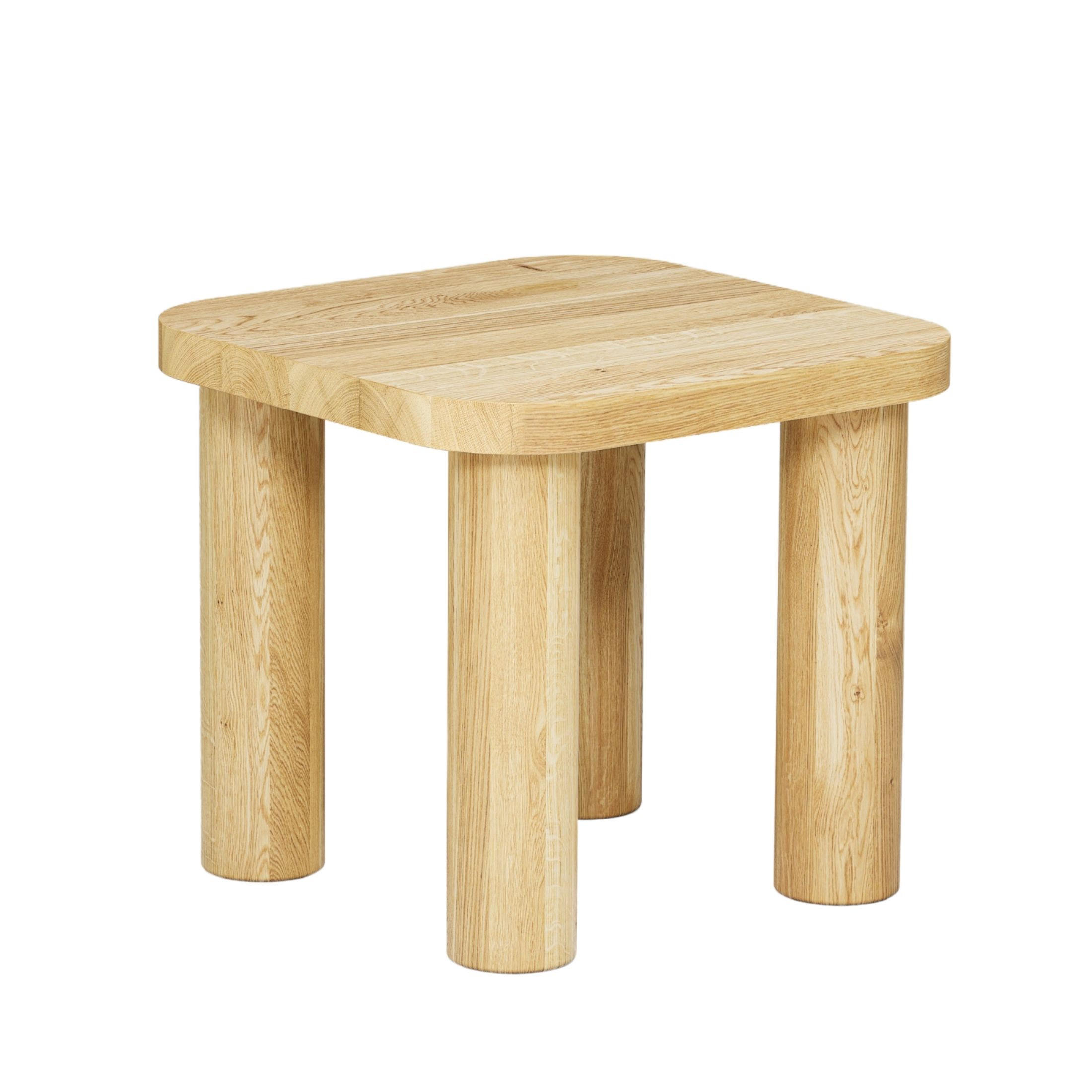 COUCHTISCH Eichenholz vollmassiv quadratisch Naturbelassenen 70/70/45 - Naturfarben, Holz (70/70/45cm)