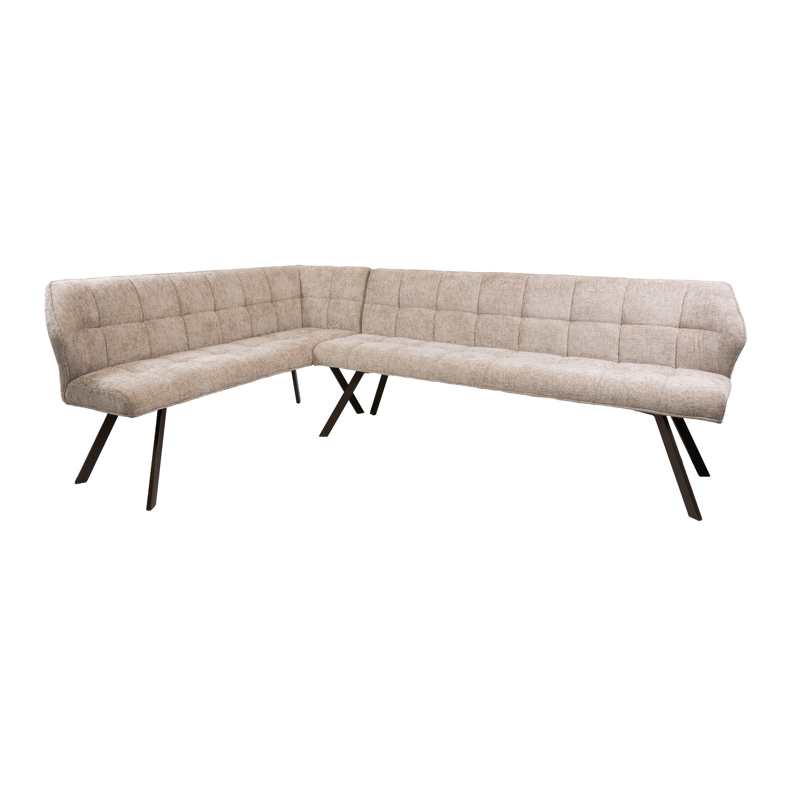 EETKAMERBANKEN Raster Beige 150/230/81 cm - Beige, Textil (230/81/150cm) - Hoyz Collection