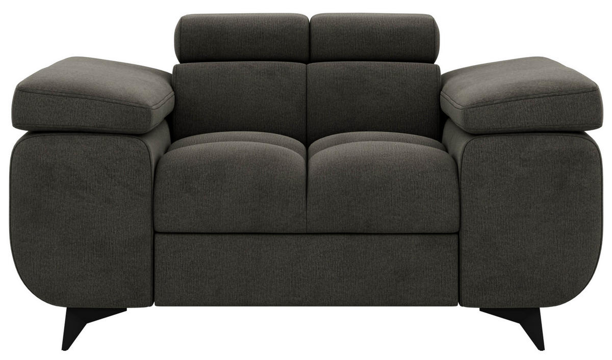 SESSEL NIDELLO - Dunkelgrau Velvet - Dunkelgrau/Schwarz, Textil/Metall (130/70/97cm) - MKS