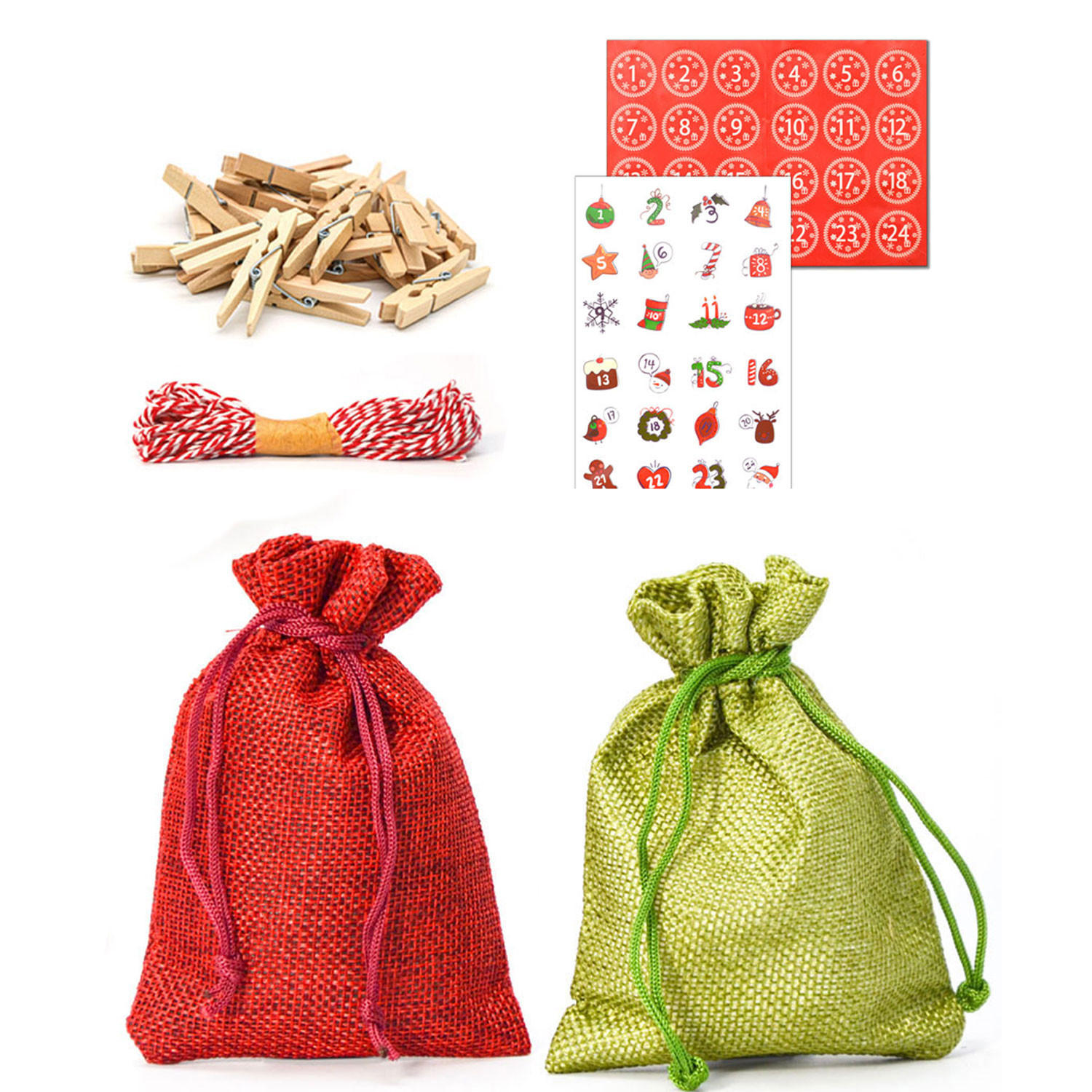 Dunedesign Adventskalender Rot 9.5x3x13 cm