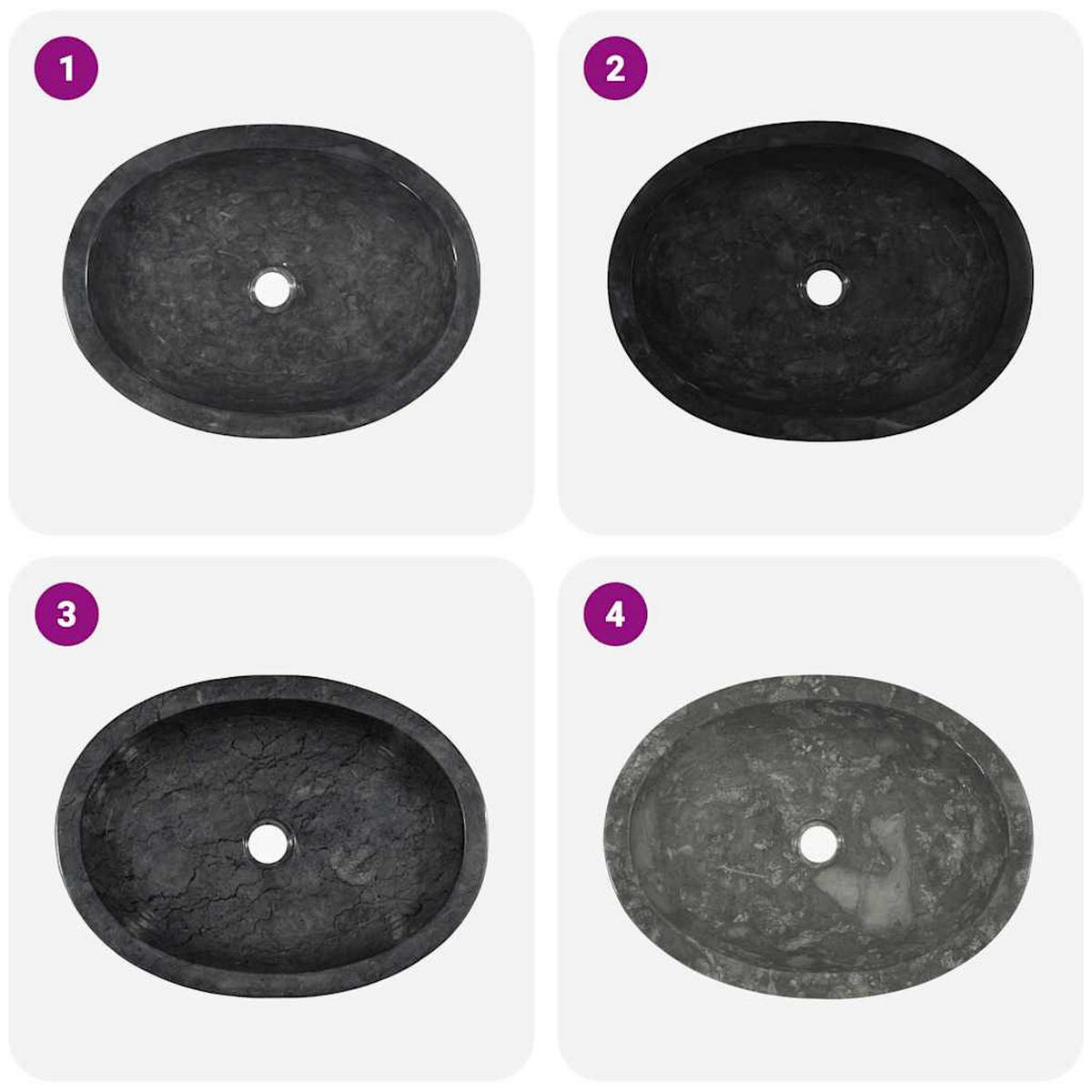 WASCHBECKEN Lashley 53/40/15 cm - Schwarz, Stein (53/15/40cm) - Nettlife