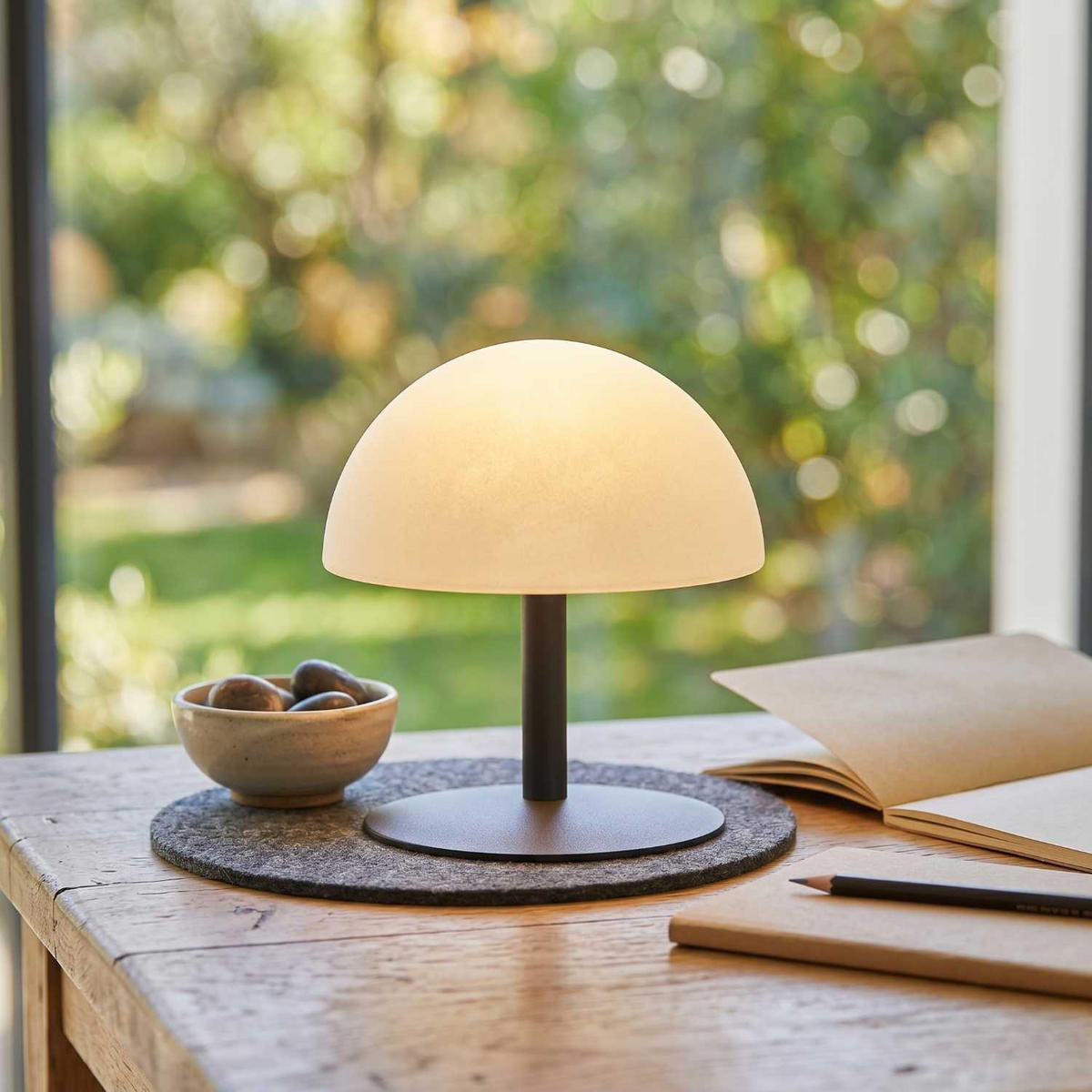 NEPTUNE H20CM Kabellose Tischleuchte - Grau, Metall (18/18/19cm) - Lumisky