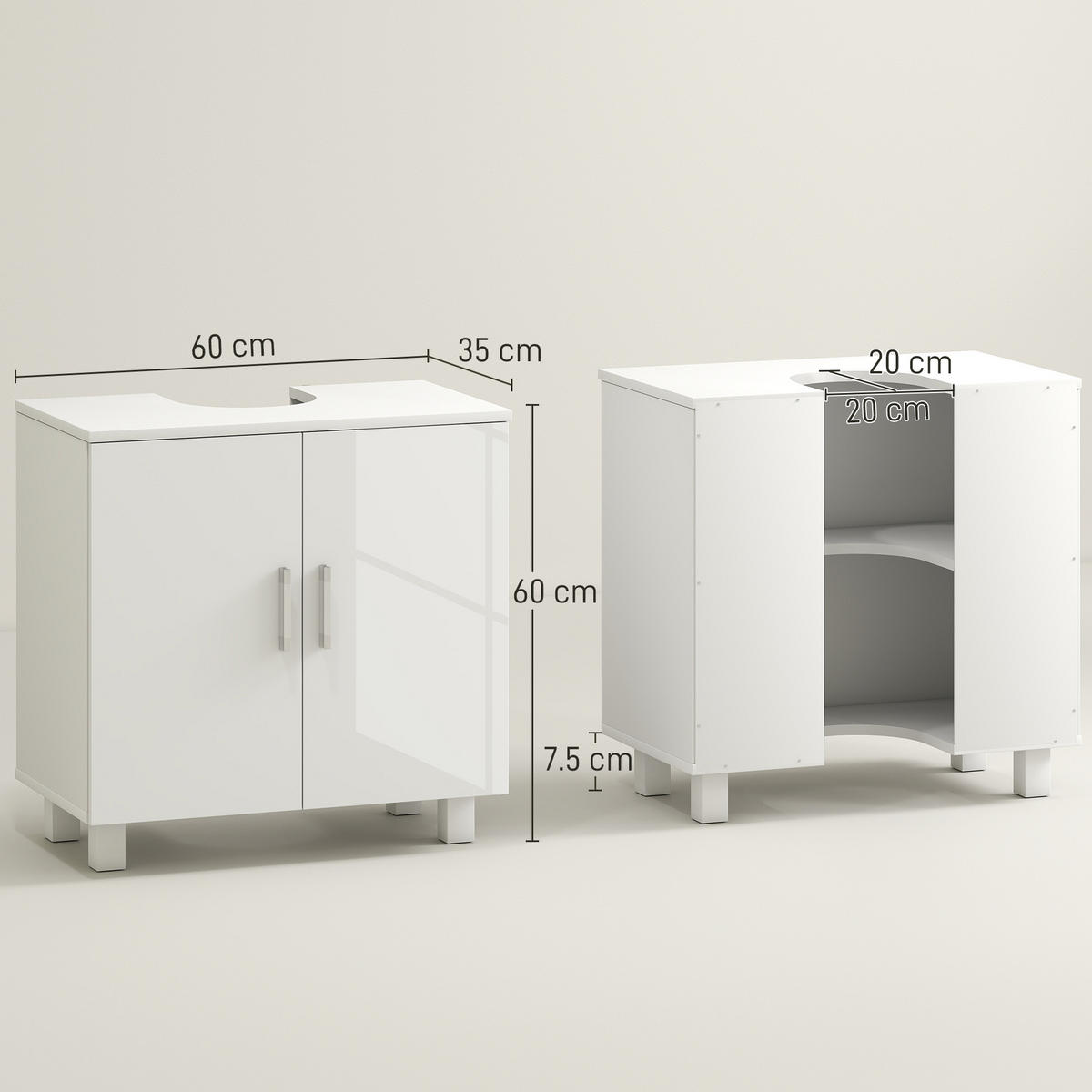 HÄNGESCHRANK Weiß 1 Stück - Weiß, Kunststoff (60/60/35cm) - GiPP