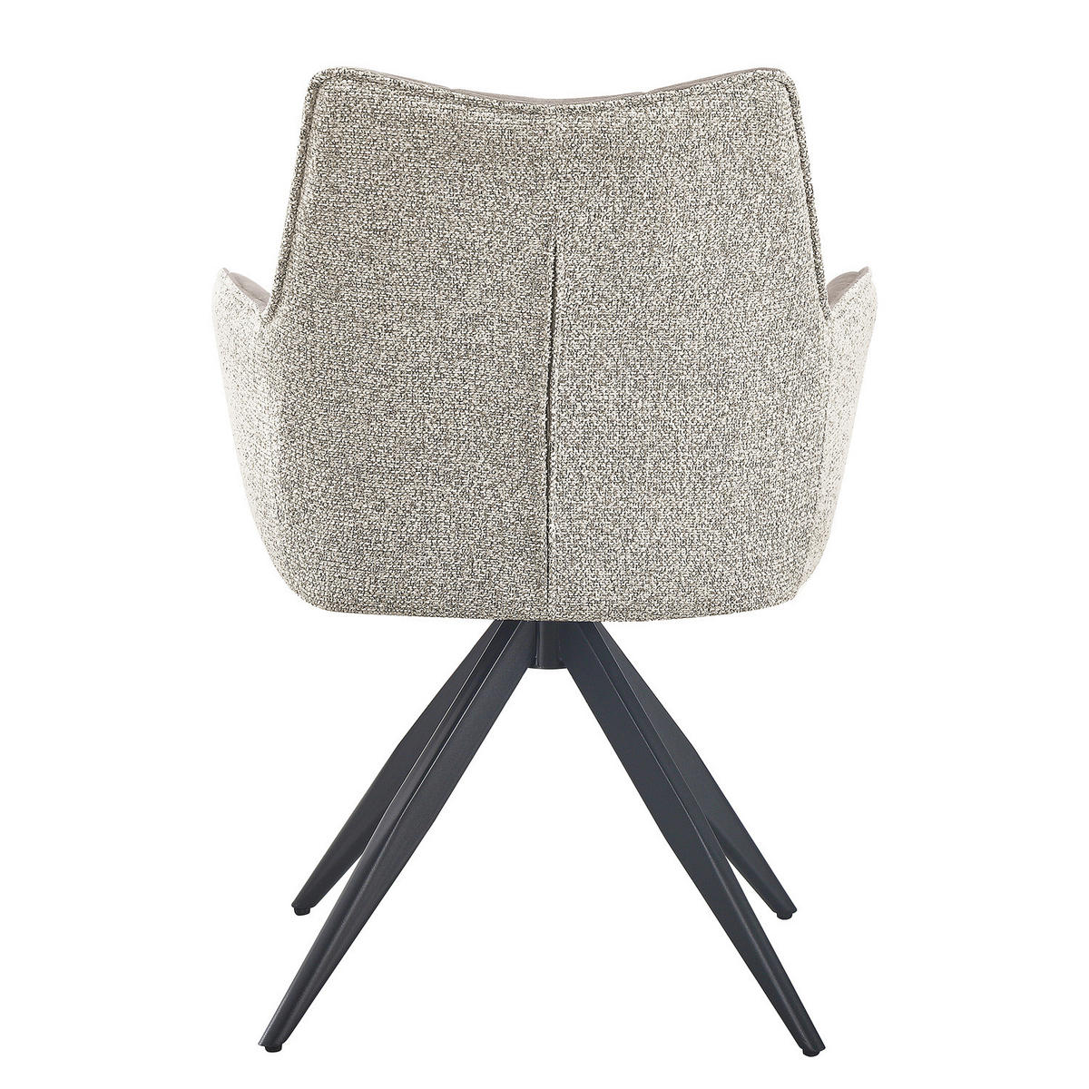 DREHBARER ARMLEHNENSTUHL - 2er-Set - Beige/Schwarz, Textil/Metall (60/88/60cm) - home24