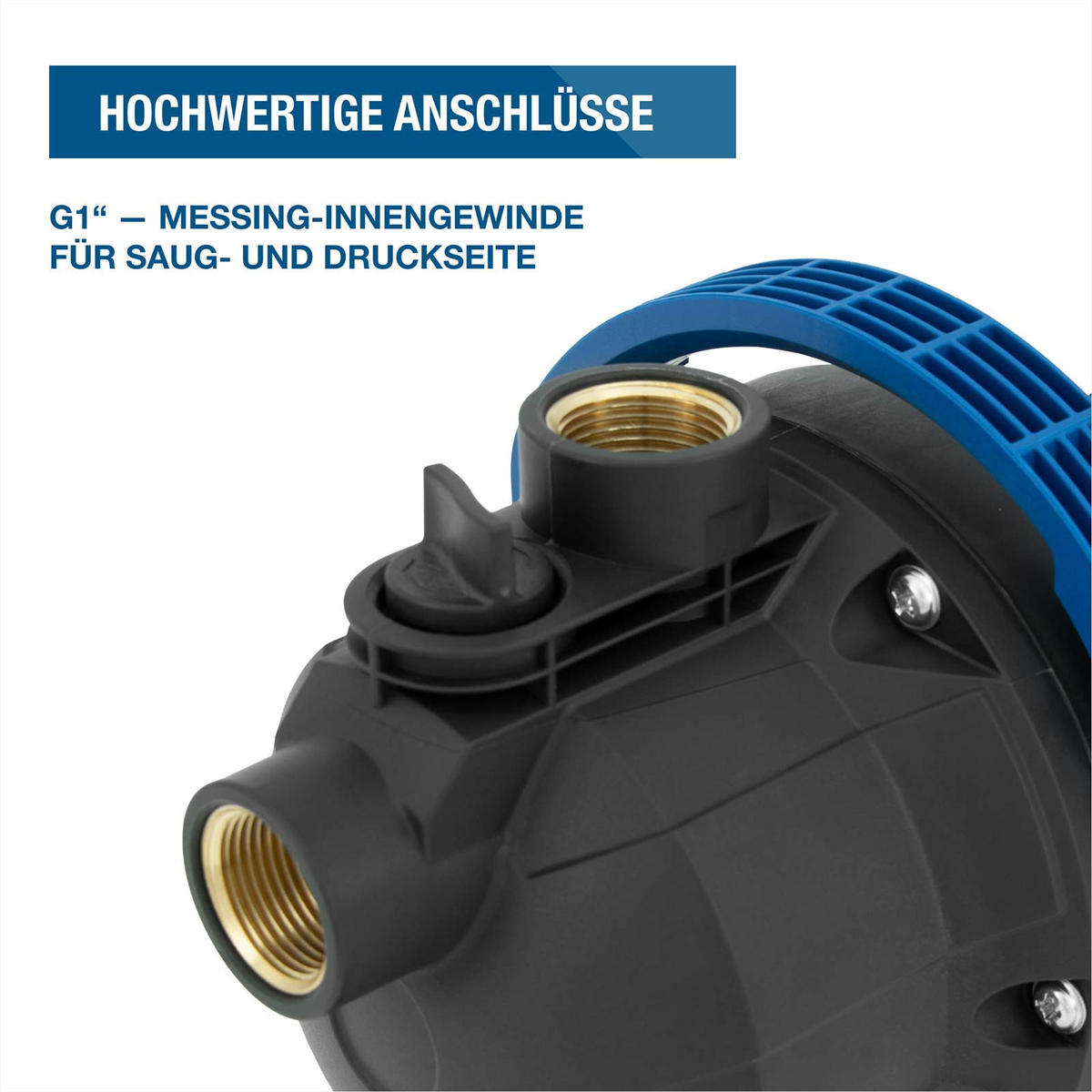 GARTENPUMPE GP80037 (800W, 3.600 l/h, Förderhöhe max. 40m, Ansaughöhe max. 7m) - Schwarz, Kunststoff (19.8/20.7/34.6cm) - HYUNDAI