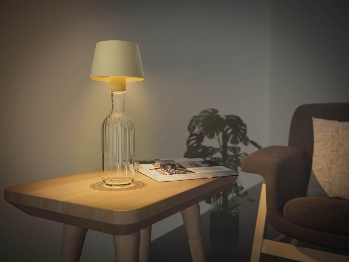 LED-AKKU-TISCHLAMPE - dimmbar mit Touchsensor und warmweißem Licht für Innen und Außen, beige - Beige, Metall (11/11/12.5cm) - Northpoint