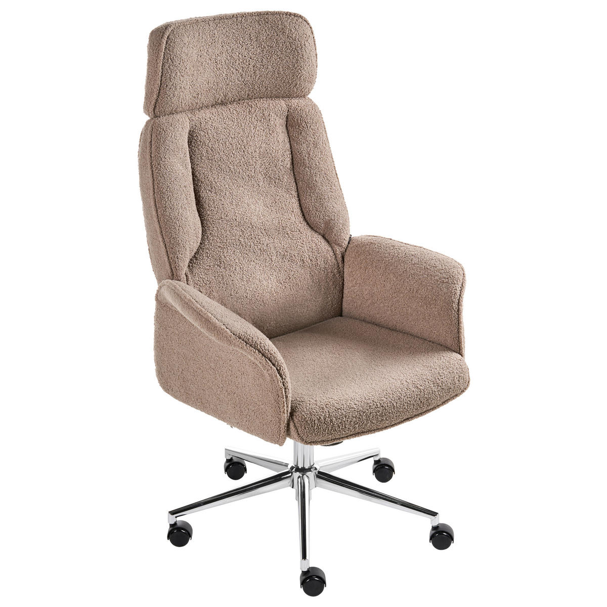BÜROSTUHL Braun Pilot - Silberfarben/Braun, Textil (72/117/72cm) - Beliani