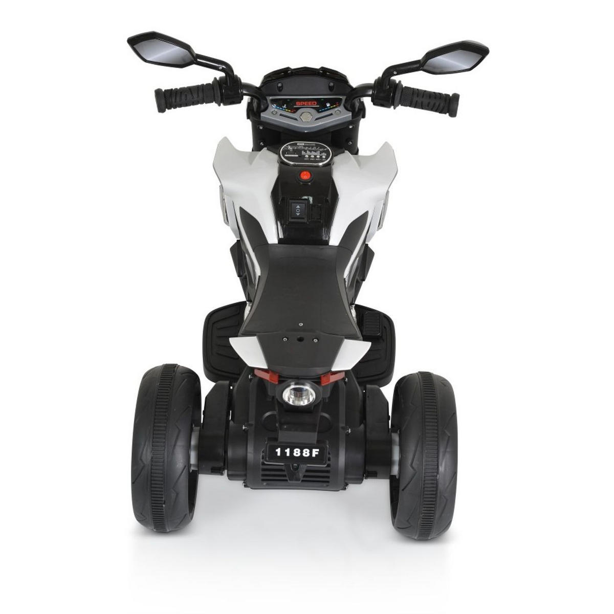 ELEKTROMOTORRAD Colombo weiß Scheinwerfer, zwei Motoren, MP3, bis 7 km/h - Weiß, Kunststoff (81/41/45cm) - Moni