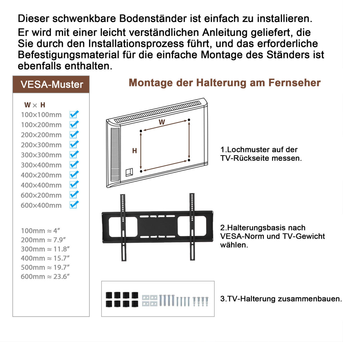 TV-LOWBOARD 116/42/125 cm mit Kabeldurchlass und höhenverstellbarem TV-Ständer - Braun, Holzwerkstoff (116/125/42cm) - BEAOK