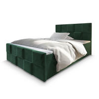 BOXBETT MONA 180x200 cm mit Matratze und Topper - Grün - Grün, Holz (180/200cm) - MASSENO