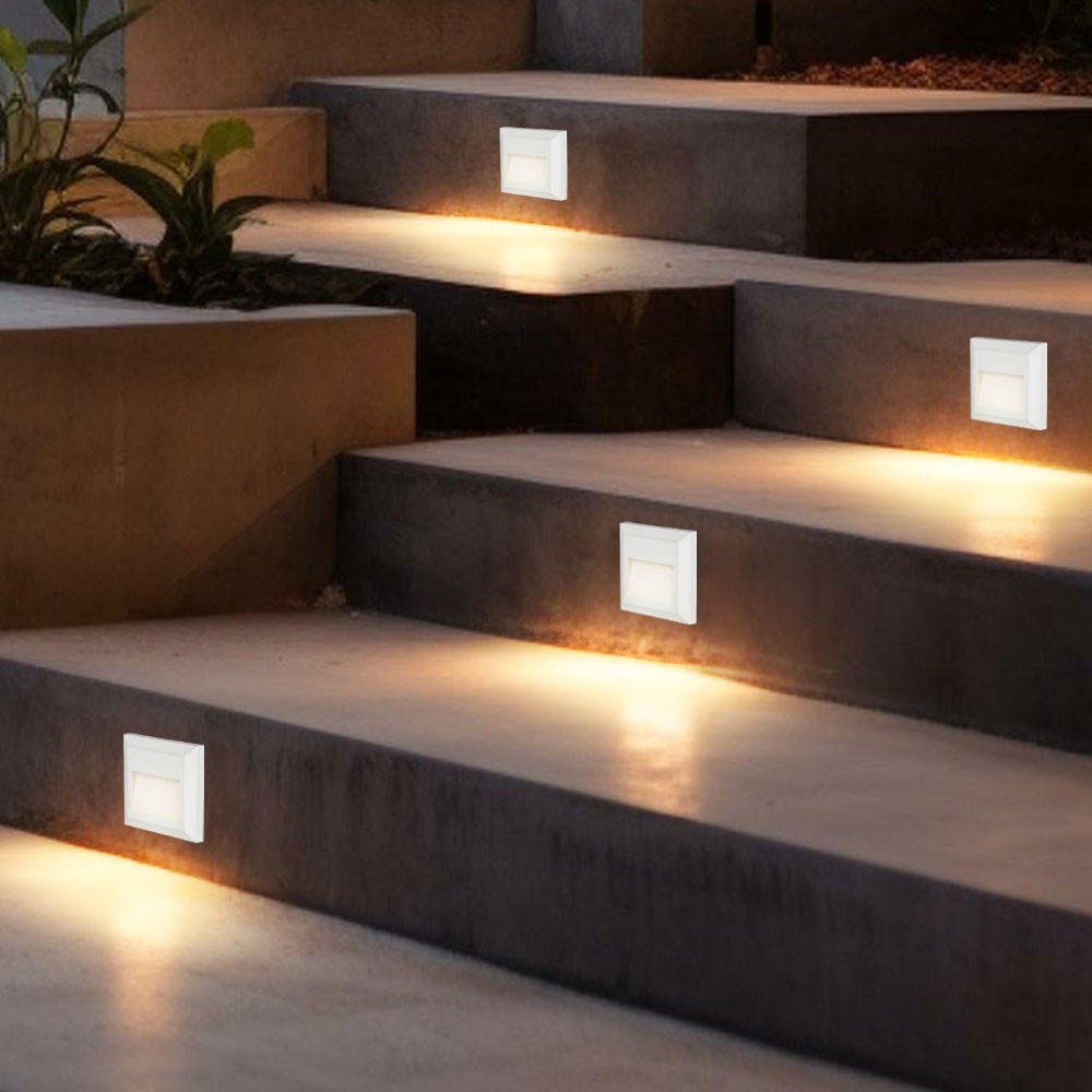 LED AUSSEN-WANDLEUCHTE Kunststoff Weiß 4er Set - Weiß, Kunststoff (12.4/12.4/2.7cm)