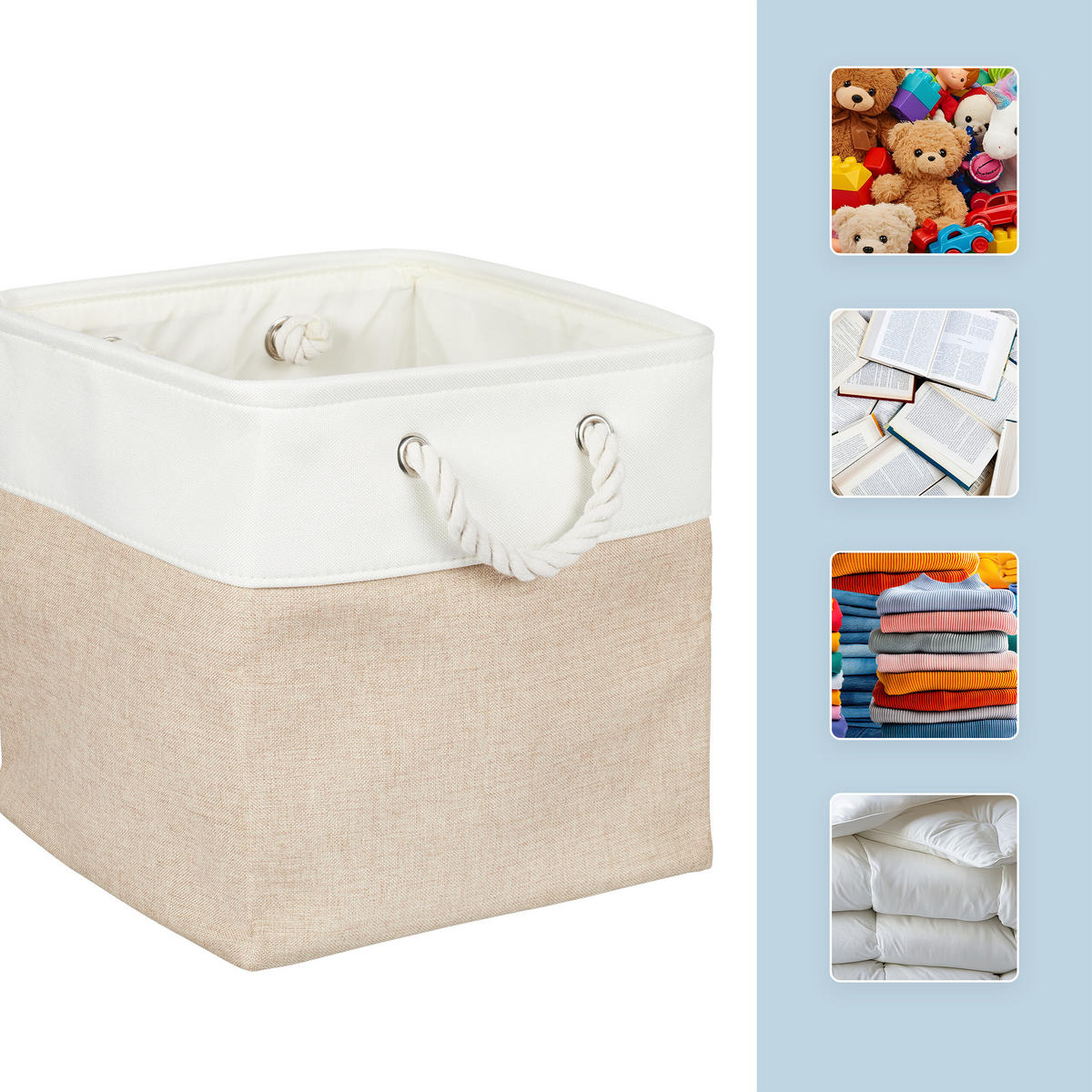 3XAUFBEWAHRUNGSKORB - Multicolor, Textil/Metall (30/30/30cm) - Relaxdays