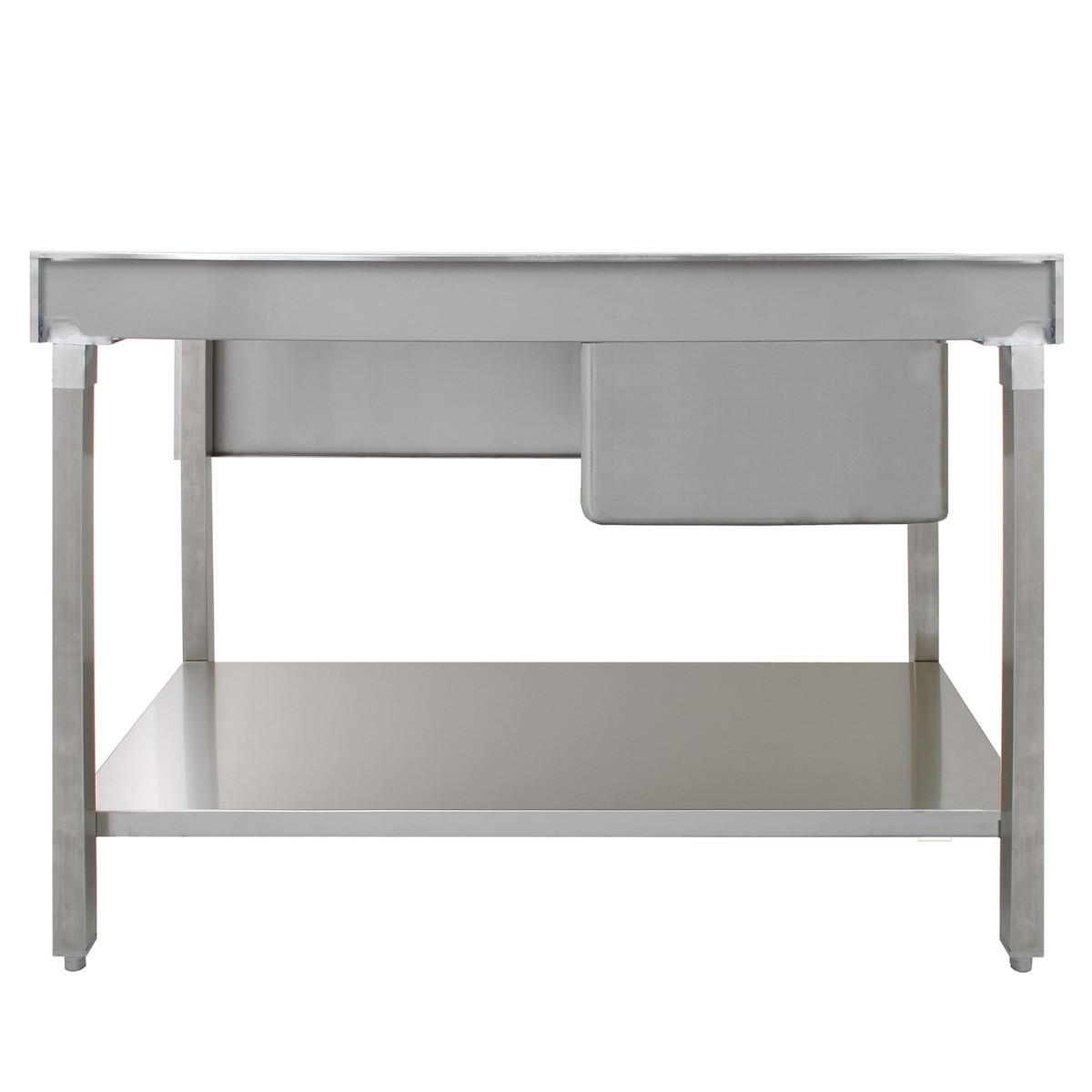 GASTROSPÜLE Edelstahl – 1 Becken Links - Alufarben, Metall (120/1/60cm) - Monstershop