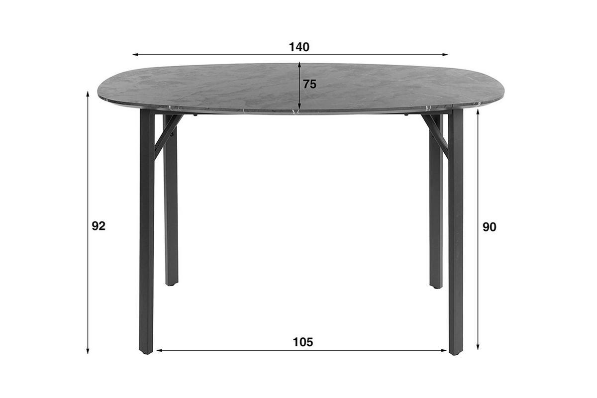 BARTISCH BAMA Holz Akazie - Schwarz/Braun, Holz/Metall (50/92/150cm) - KAWOLA