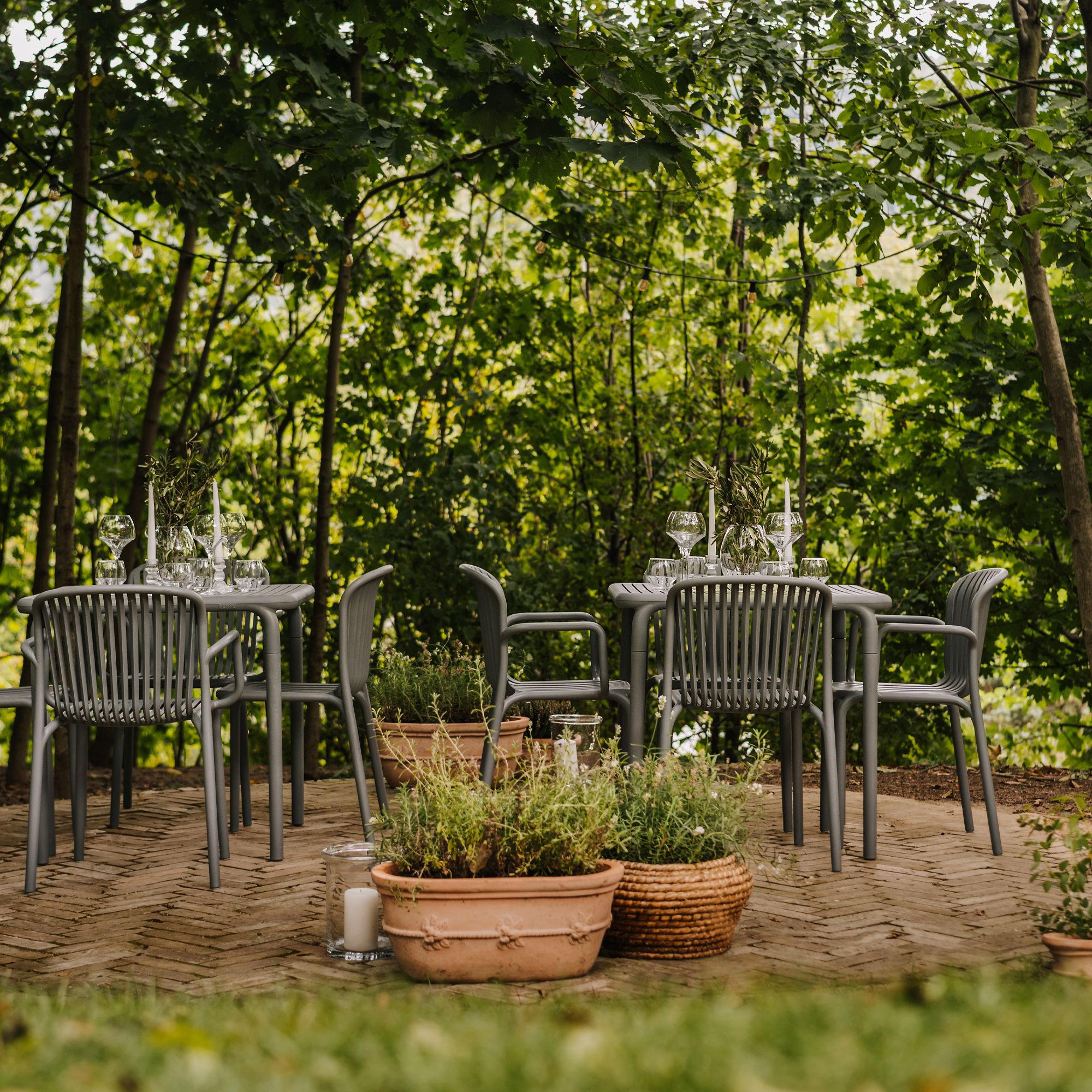GARTEN ESSGRUPPE FICCARI, Gartenmöbel-Set 3-tlg, Grau - Grau, Kunststoff - KONSIMO®