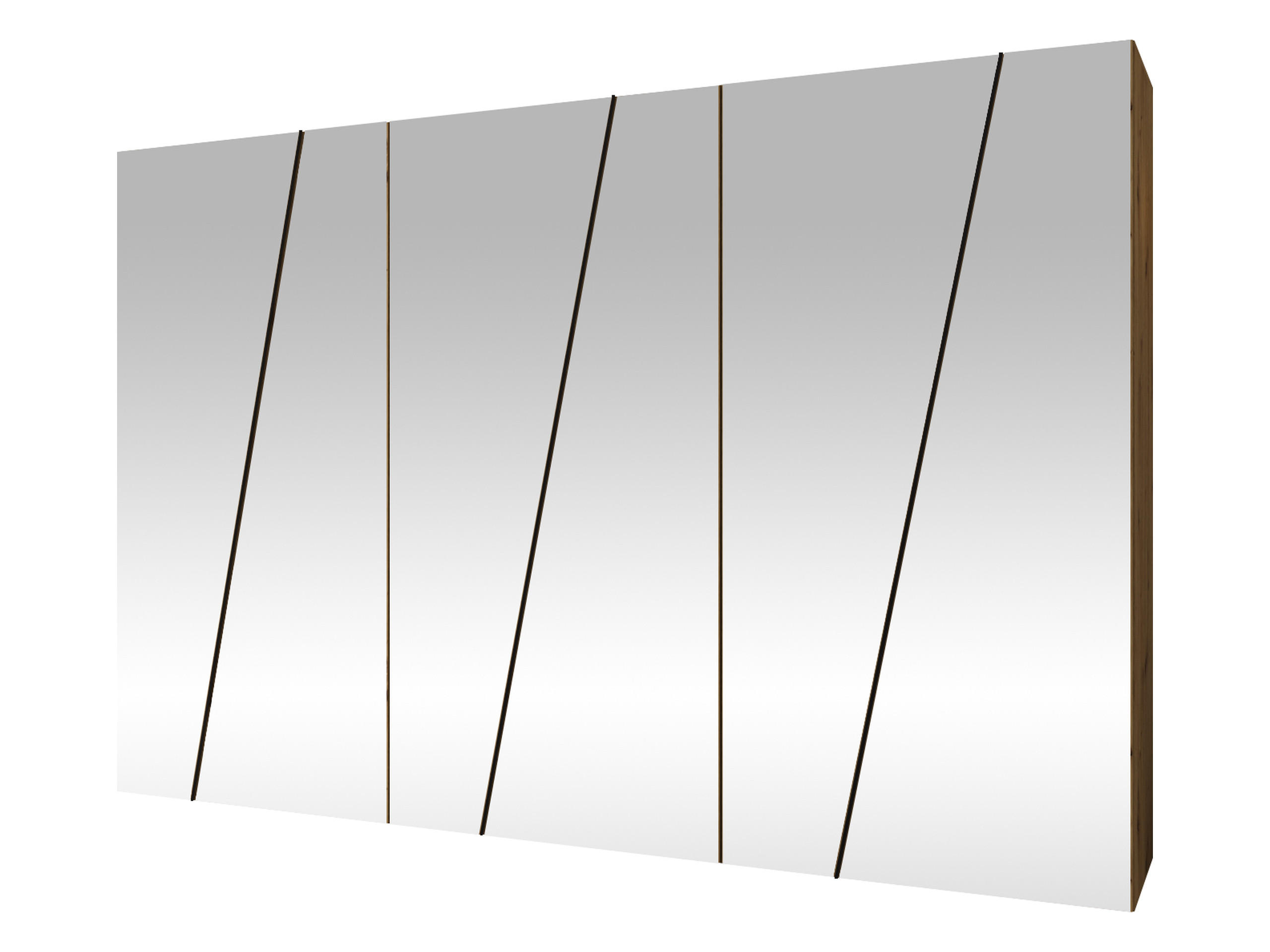 Mirjan24 Drehtürenschrank Eiche Artisan, Schwarz 300x202x50 cm
