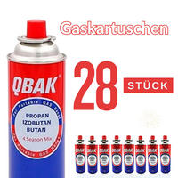 GASKARTUSCHEN, 28 Stück, 227g Butangas, Ersatz Gasflasche, Butan Für Campingkocher, Outdoor Kocher, Brennstoff, Camping Gas, Universal Set, Kocher - Blau/Rot, Metall (6.7/20/6.7cm) - Resch