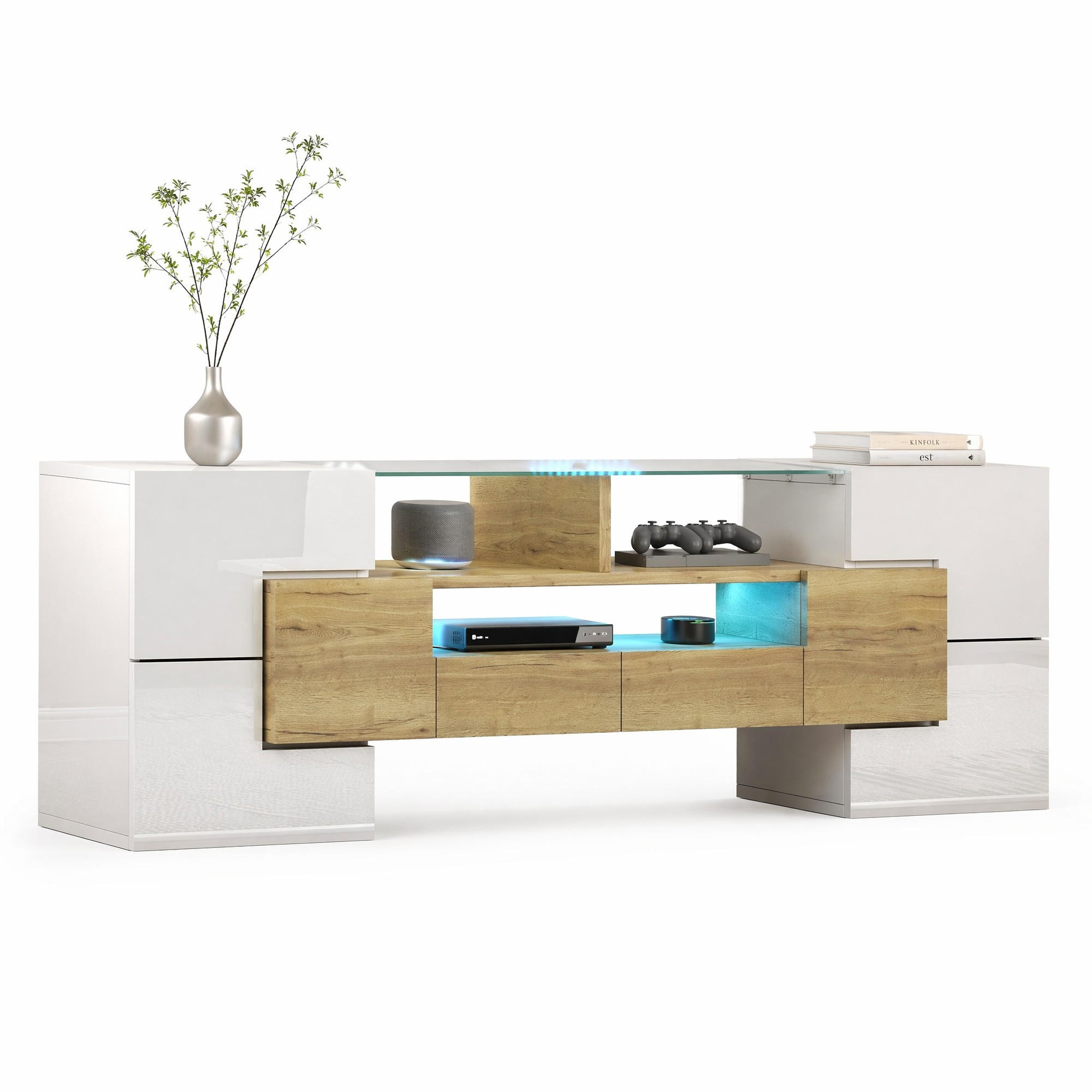Beauniv Tv-Element Weiß 30x51x145 cm