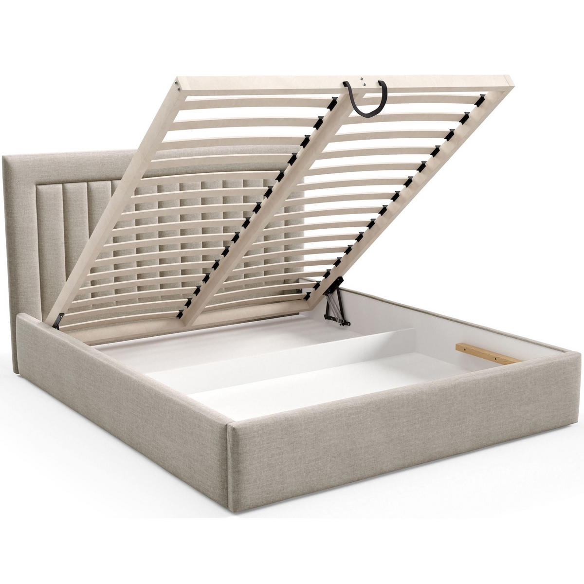 POLSTERBETT AVERIN Beige Samtbezug 140x200 - Beige, Textil (140/200cm) - Selsey