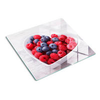 GLASPLATTE 60x52 cm Himbeeren Blaubeeren - Rot, Glas (60/0.4/52cm) - TULUP