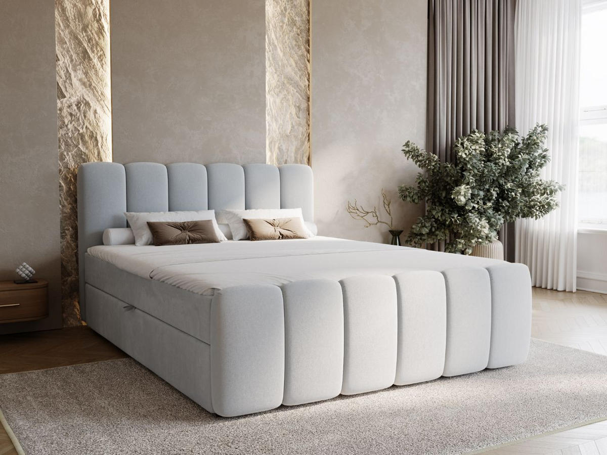 BOXBETT Cloud 140x200 Hellgrau - Hellgrau, Holz/Textil (140/200cm) - Graingold