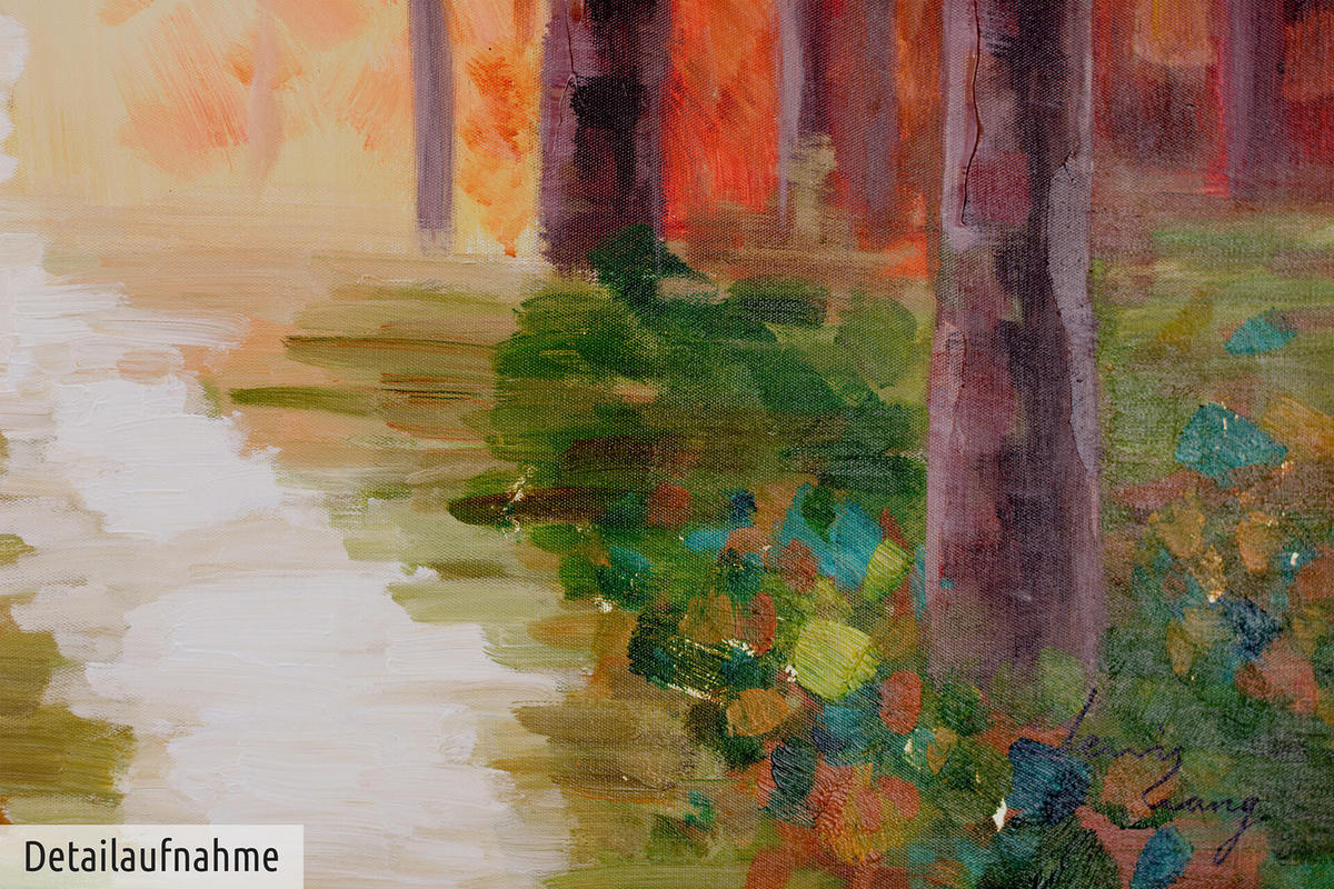 ACRYLBILD HANDGEMALT 100/75 cm - Blau/Gelb, Holz/Textil (100/75cm) - KUNSTLOFT