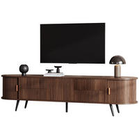 TV-SCHRANK Oval Lowboard Nussbaum 180cm 4 Schubladen Modern - Walnussfarben, Holzwerkstoff (180/45/40cm) - FLIEKS