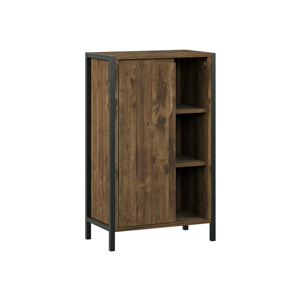MIDISCHRANK Naola Eiche/Schwarz 50 x 80 cm mit 7 Fächern - Eichefarben/Schwarz, Holzwerkstoff (50/80/28cm) - Vicco