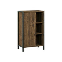 MIDISCHRANK Naola Eiche/Schwarz 50 x 80 cm mit 7 Fächern - Eichefarben/Schwarz, Holzwerkstoff (50/80/28cm) - Vicco
