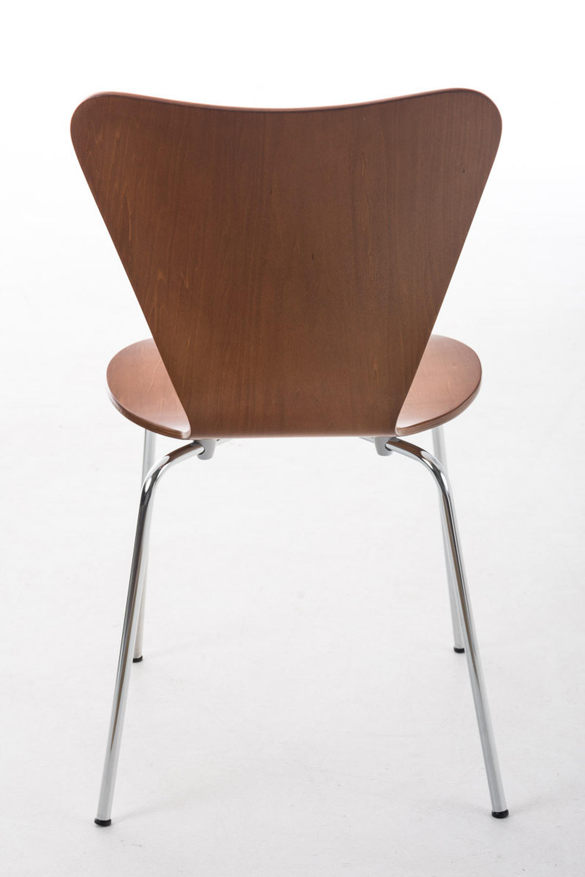 BESUCHERSTUHL Calisso mit Holzsitz und Metallgestell, Farbe: Braun - Chromfarben/Braun, Holz/Metall (42/85/47cm) - TPFLiving
