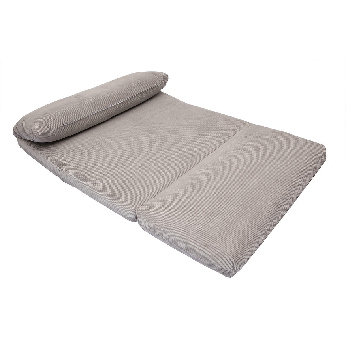 SCHLAFSESSEL 2-Sitzer Hellgrau Cord SPENCER - Hellgrau, Textil (82/61/131cm) - Miliboo