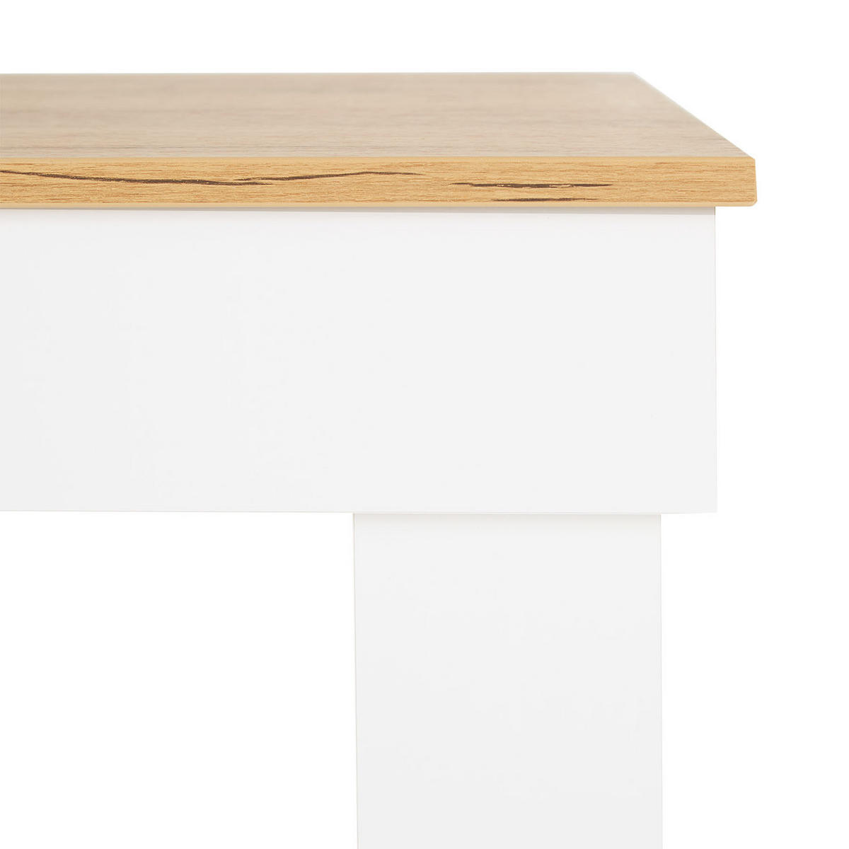 ESSTISCH in Holzwerkstoff 90/60/73 cm - Weiß/Naturfarben, Holzwerkstoff (60/90/73cm) - Homestyle4u