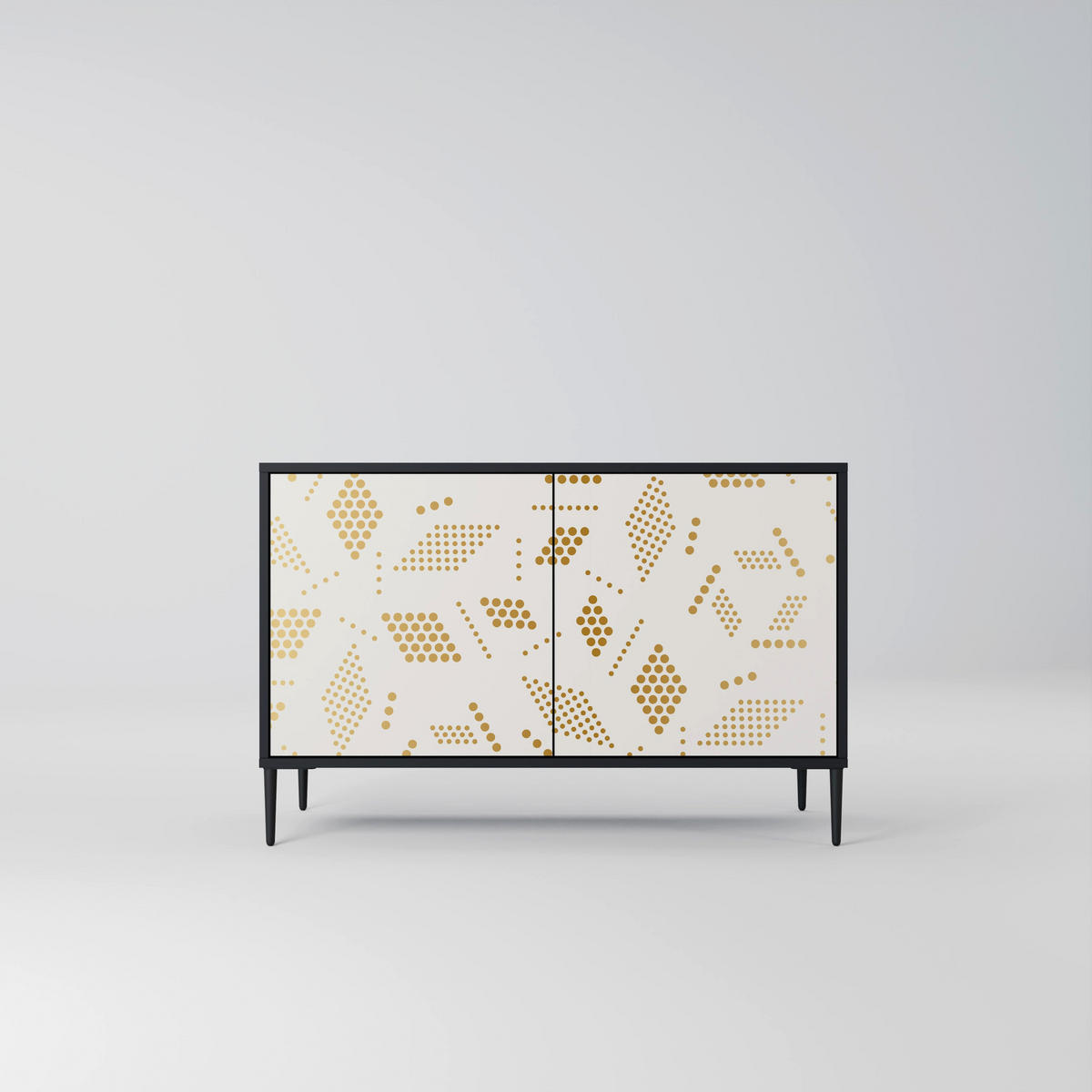 SIDEBOARD SPOTTED DAZE, Eicheneffekt, 111x42x77,5 cm, 2 Türen - Eichefarben/Buchefarben, Holzwerkstoff/Buchenholz (111/77.5/42cm) - SpaceRebels