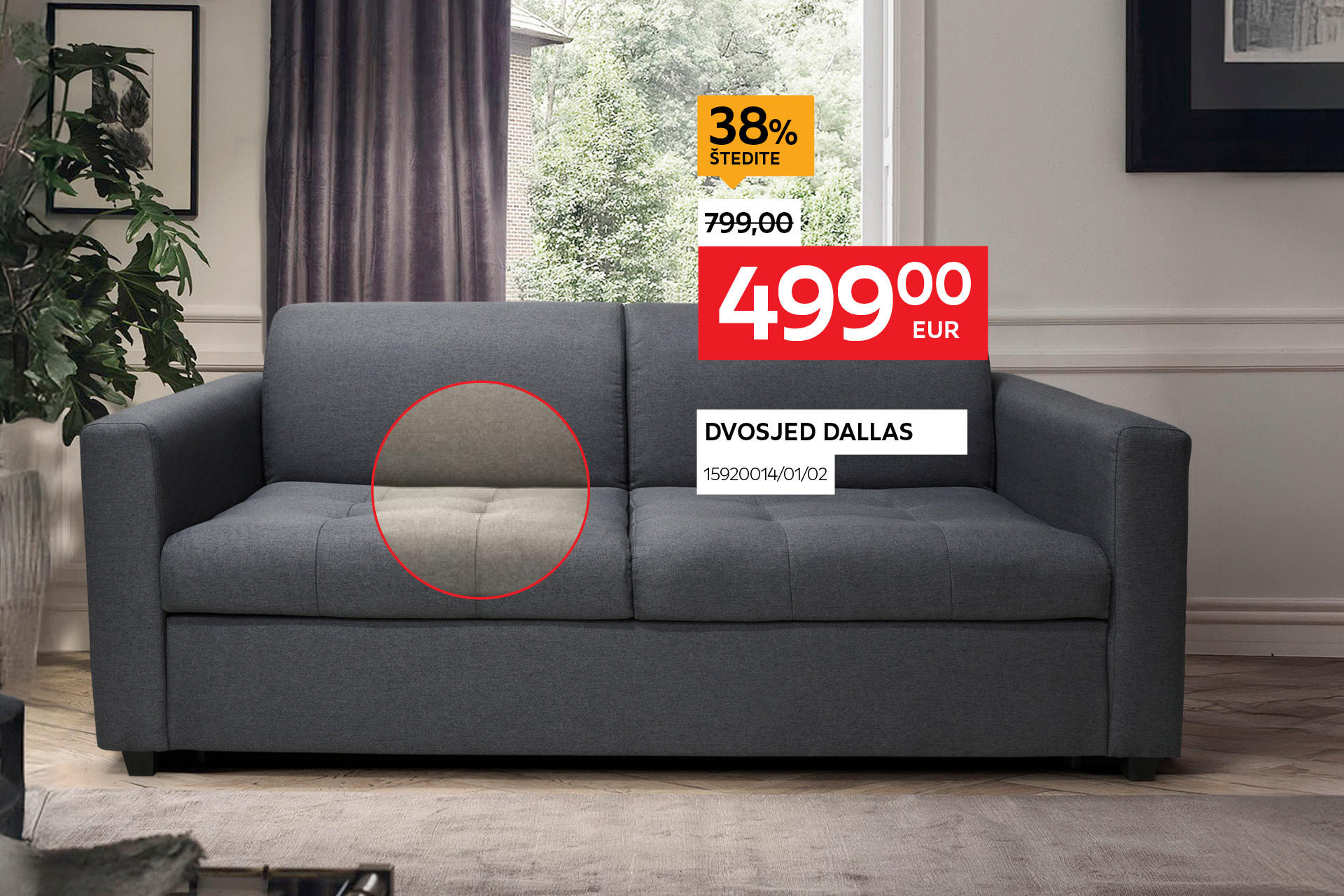 dvosjed Dallas 15920014/01/02 umjesto 799,00 € nova cijena 499,00 € štedite 38%