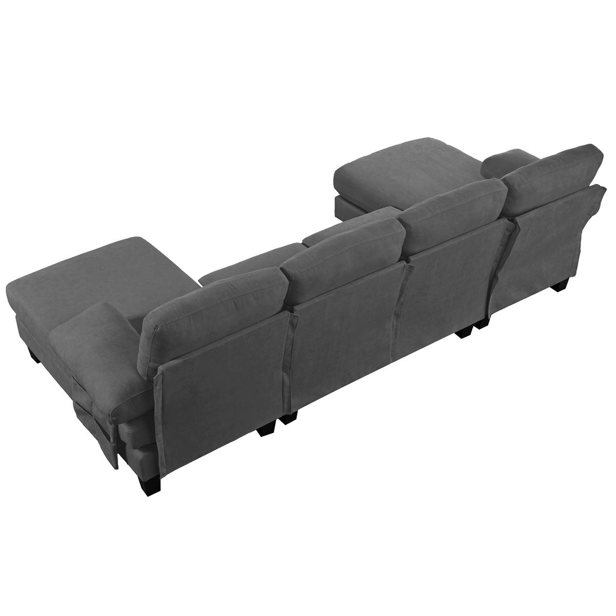 WOHNLANDSCHAFT DE-34680 beidseitige Chaiselongue Grau - Grau, Textil (128/84/242cm) - ComfortXL