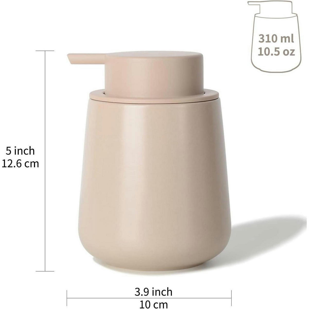 SEIFENSPENDER Keramik Khaki 350ml - Olivgrün, Keramik (9/12/9cm)