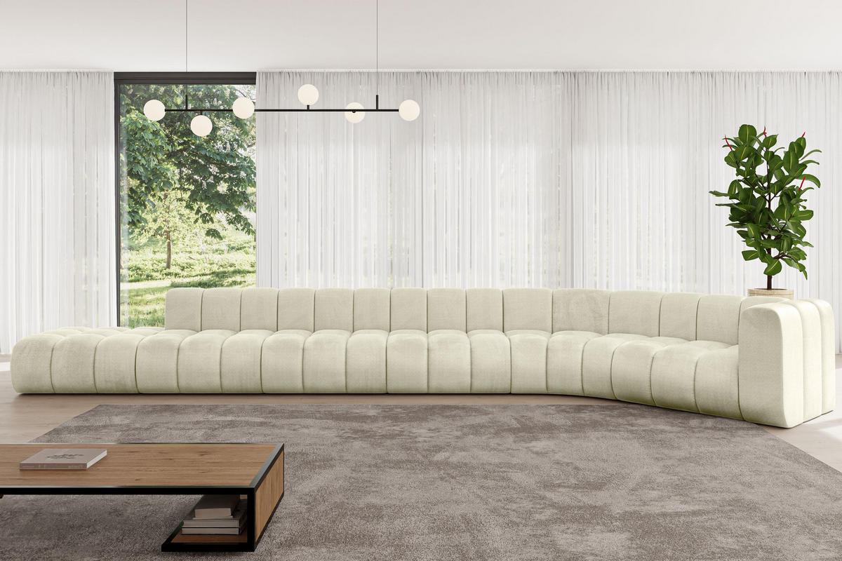ECKSOFA modulares Sofa Tilmo-L3 - 581x194x70 cm Beige - Beige, Holzwerkstoff/Textil (581/194cm) - ALTDECOR
