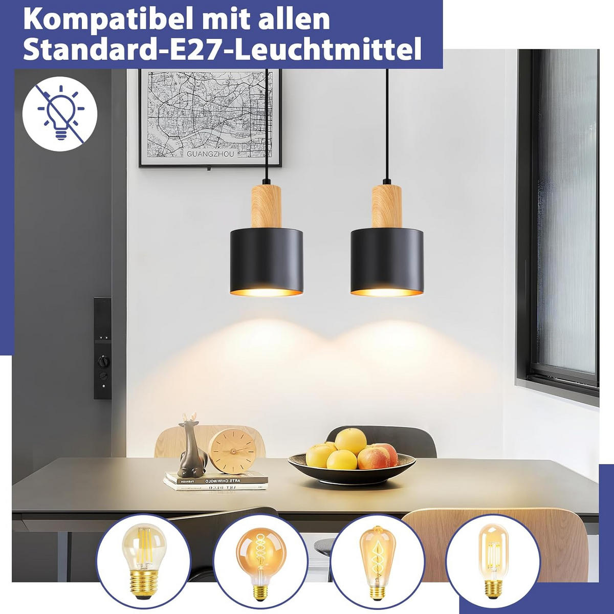 LED PENDELLEUCHTE COLE Ⅲ 30/30/174 cm - Schwarz, Metall (30/30/174cm) - Nettlife